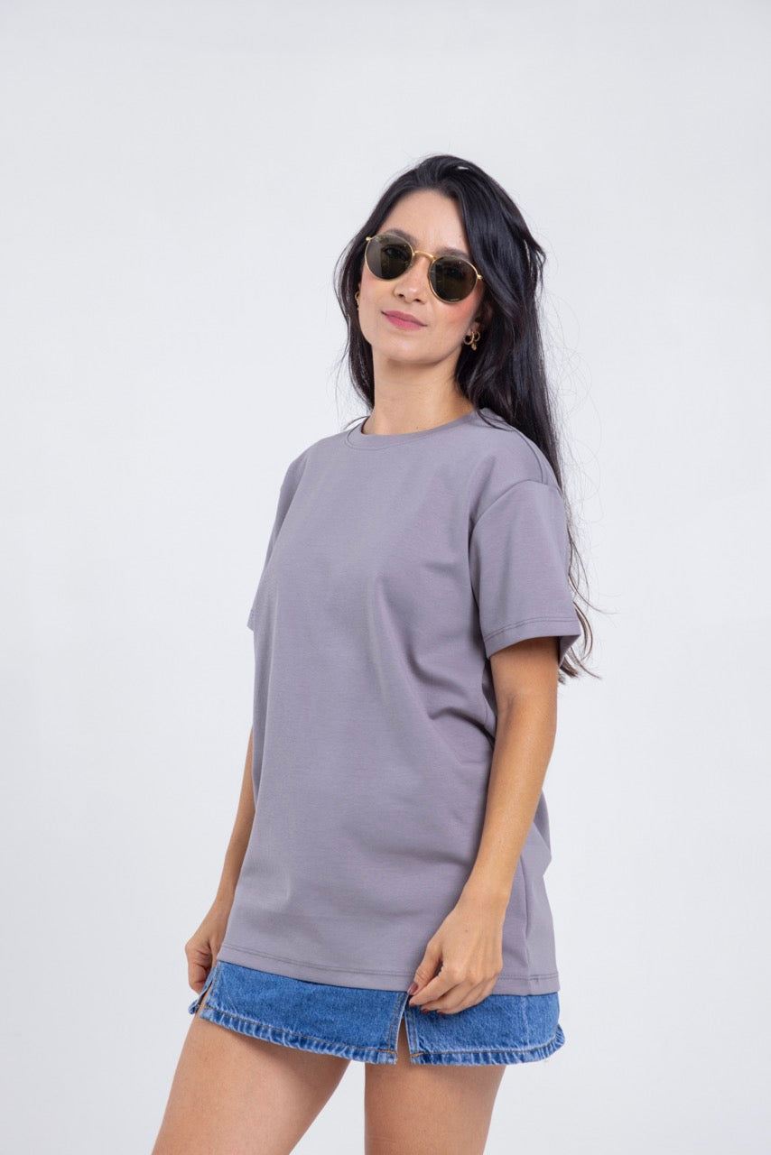 Camiseta para ELLAS Alto Gramaje Regular- ¡Nuestra joya! SLATE GREY