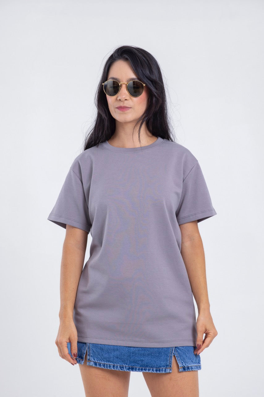 Camiseta para ELLAS Alto Gramaje Regular- ¡Nuestra joya! SLATE GREY