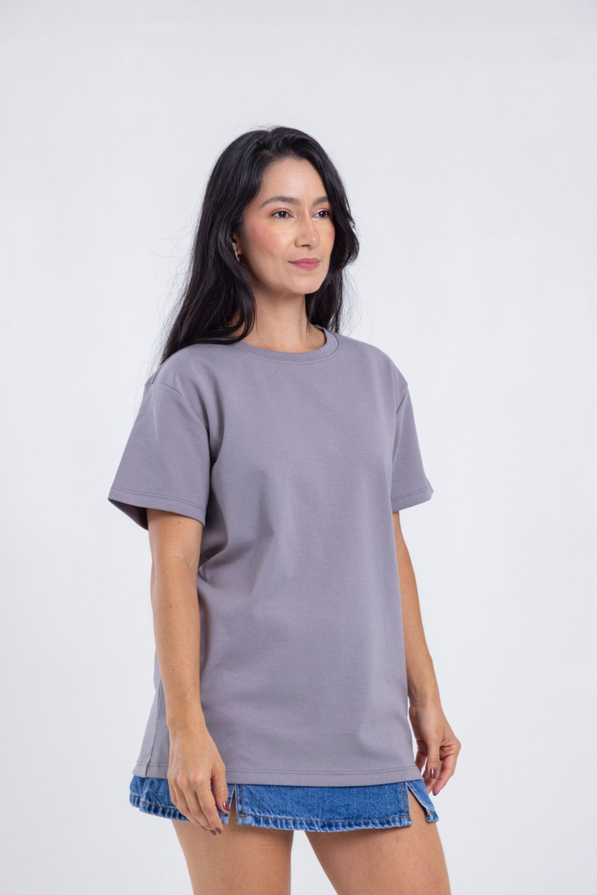 Camiseta para ELLAS Alto Gramaje Regular- ¡Nuestra joya! SLATE GREY
