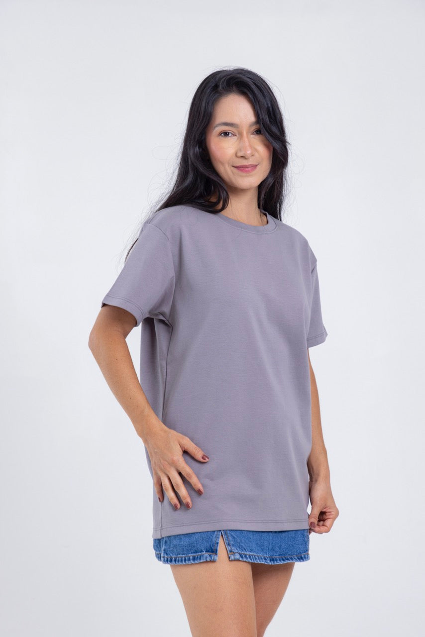 Camiseta para ELLAS Alto Gramaje Regular- ¡Nuestra joya! SLATE GREY