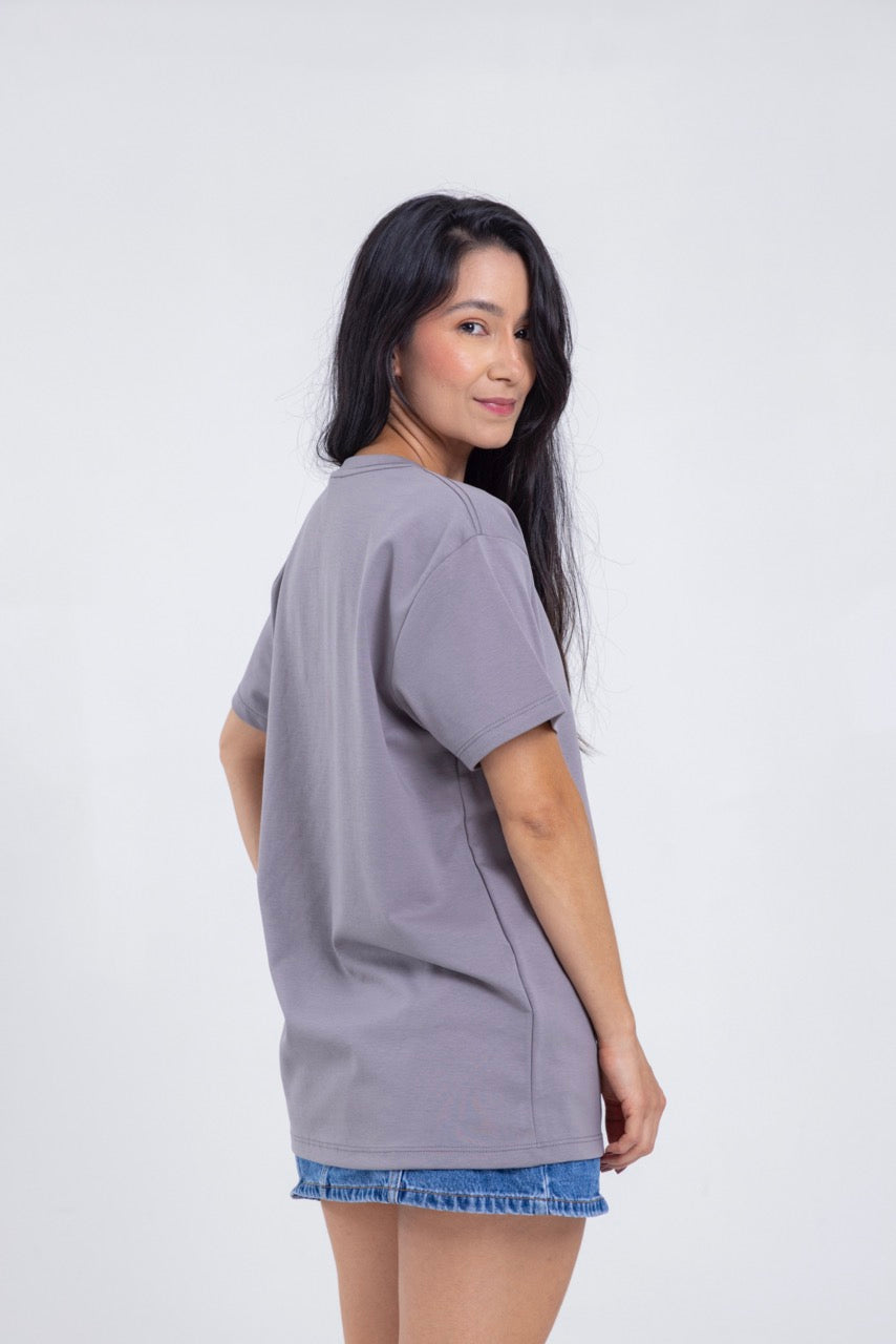 Camiseta para ELLAS Alto Gramaje Regular- ¡Nuestra joya! SLATE GREY