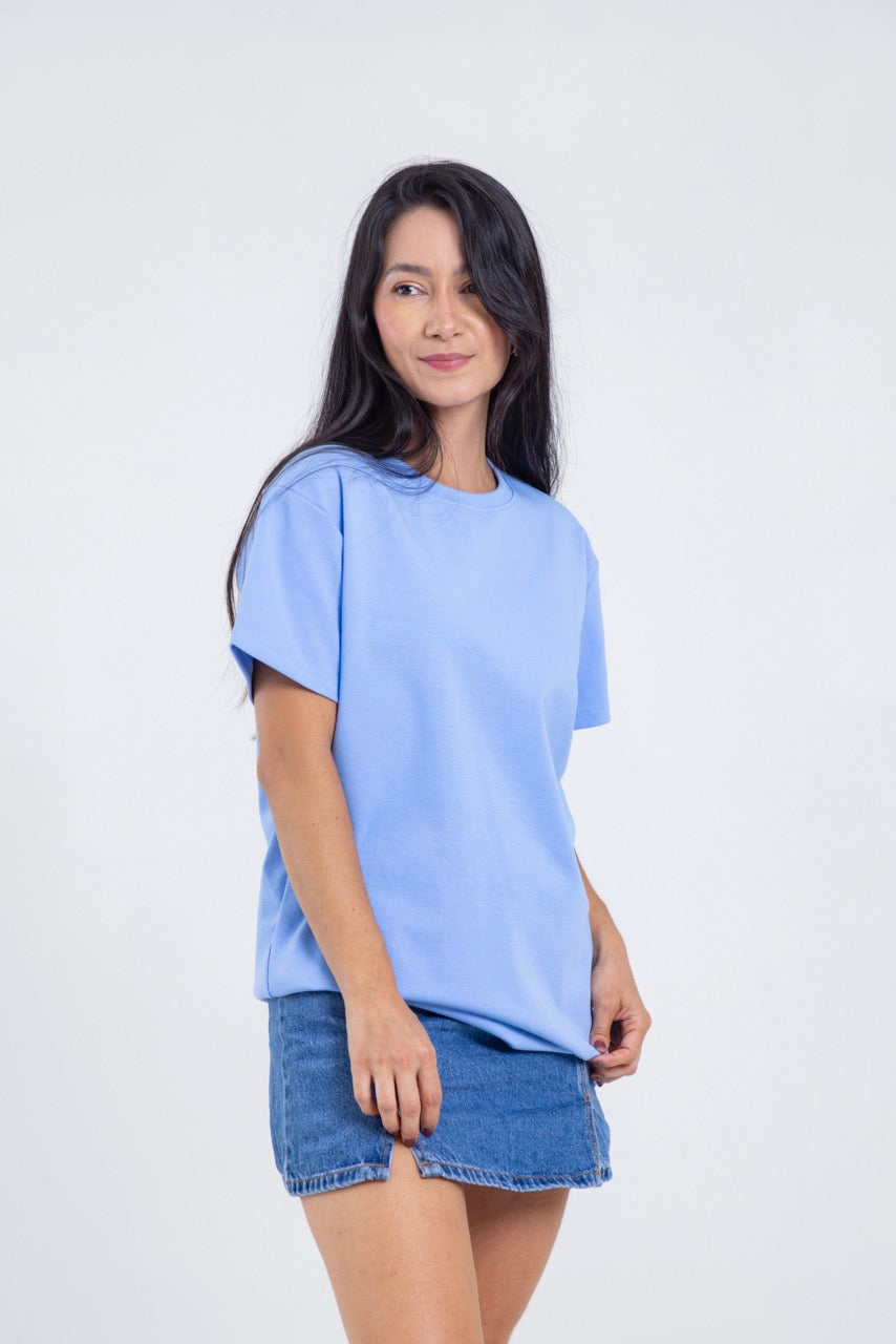 Camiseta para ELLAS Alto Gramaje Regular- ¡Nuestra joya! HYDRANGEA BLUE