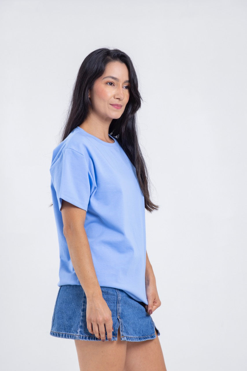 Camiseta para ELLAS Alto Gramaje Regular- ¡Nuestra joya! HYDRANGEA BLUE