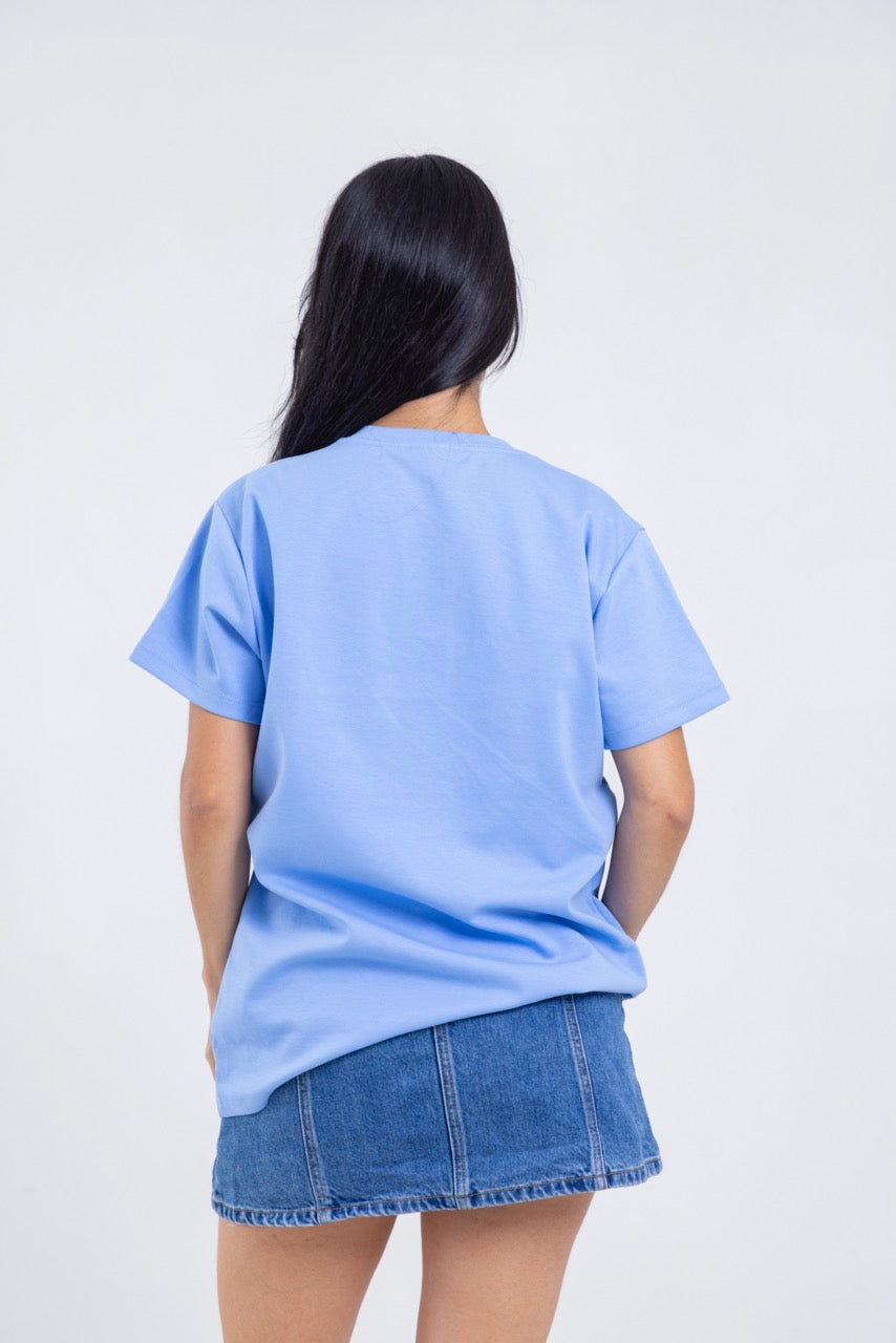 Camiseta para ELLAS Alto Gramaje Regular- ¡Nuestra joya! HYDRANGEA BLUE
