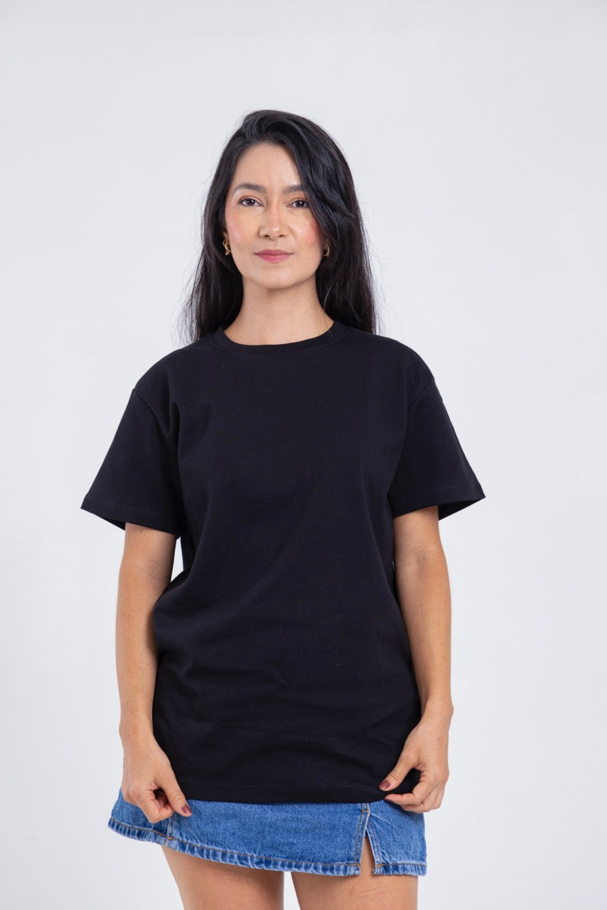Camiseta para ELLAS Alto Gramaje Regular- ¡Nuestra joya! DEEP BLACK