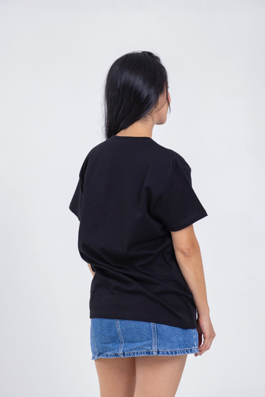 Camiseta para ELLAS Alto Gramaje Regular- ¡Nuestra joya! DEEP BLACK