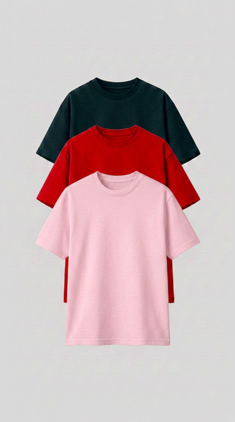 Pack de 3 Camisetas Ellas Alto Gramaje- Regular $76.333 c/u